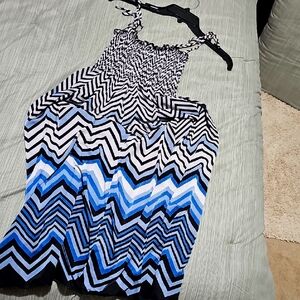 Blue and Black Chevron Women's Top
